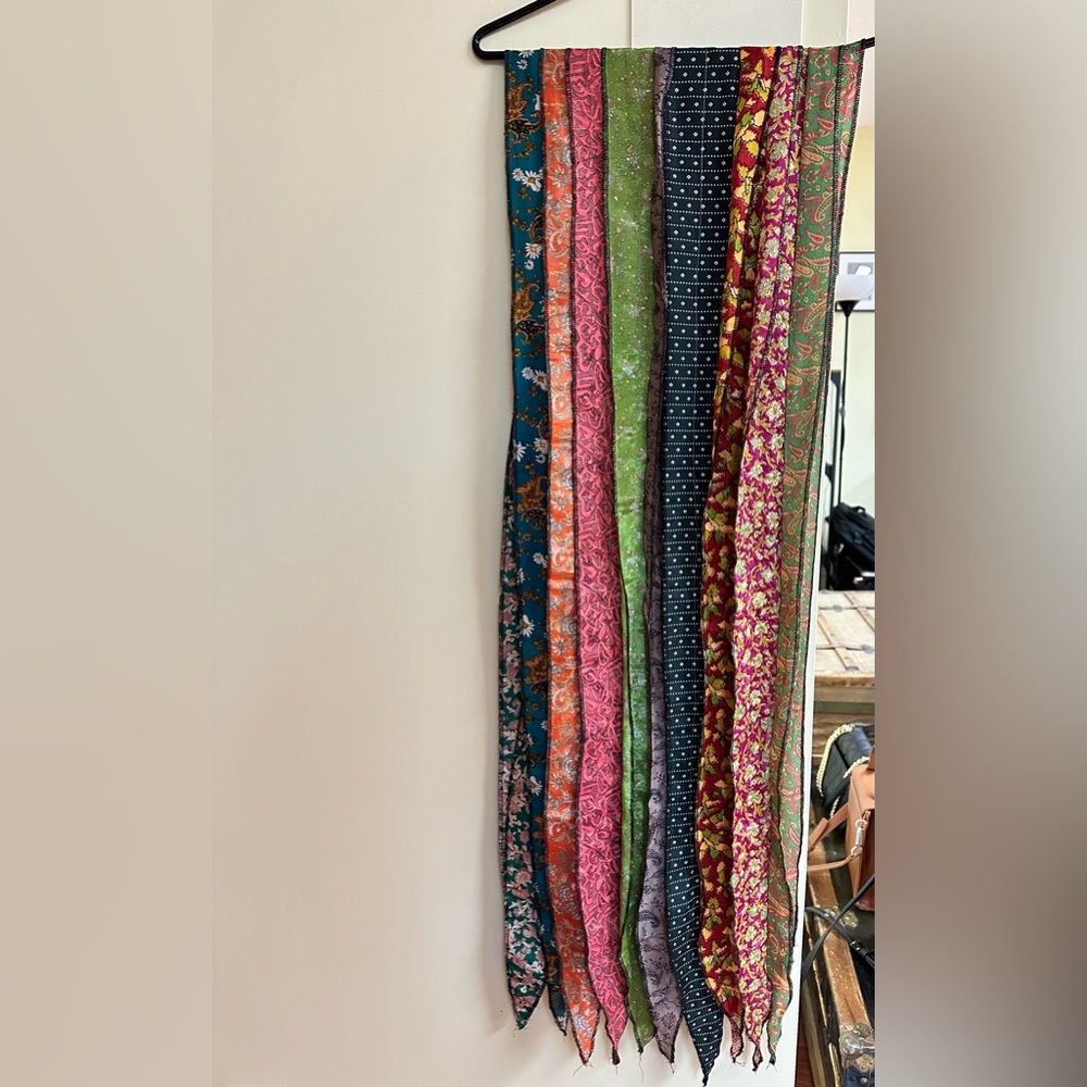 Patterned Silk Scarf - Picture 4 of 7